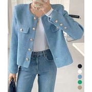 【日本倉庫即納】 ツイード風 ジャケット レディース韓国風