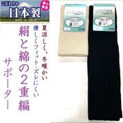 【日本製☆年間売れ筋☆天然繊維】男女兼用　絹と綿の2重編み　サポーター