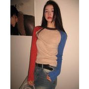 秋冬　トップス  レディース ニット カットソー Tシャツ スリム