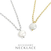 ▼MAGGIO▼大粒淡水パールステンレスネックレス