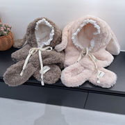 ウサギ耳ミミハット　フェイクファーイヤーマフ帽　デイリー　韓国ファッション