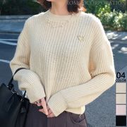 【2024新作商品♪】ブローチ付きワイドニットプルオーバー