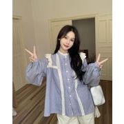 トップス レディース  シャツ 長袖  縦縞