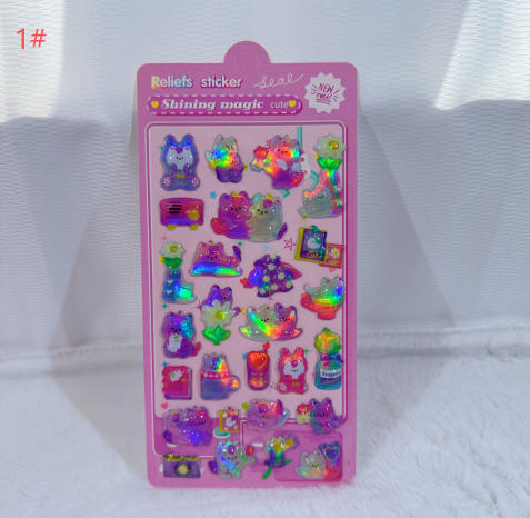 手芸diy用デコレーション 手帳用 貼り付け★粘着シール★立体キャラクターシール 3Dシール