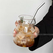 当店のおすすめ  コーヒーカップ ジュースカップ 冷たい飲み物カップ 水カップ 縦紋グラス 高温