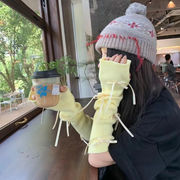 アームウォーマー　手袋　レディース　韓国ファッション　かわいい　リボン