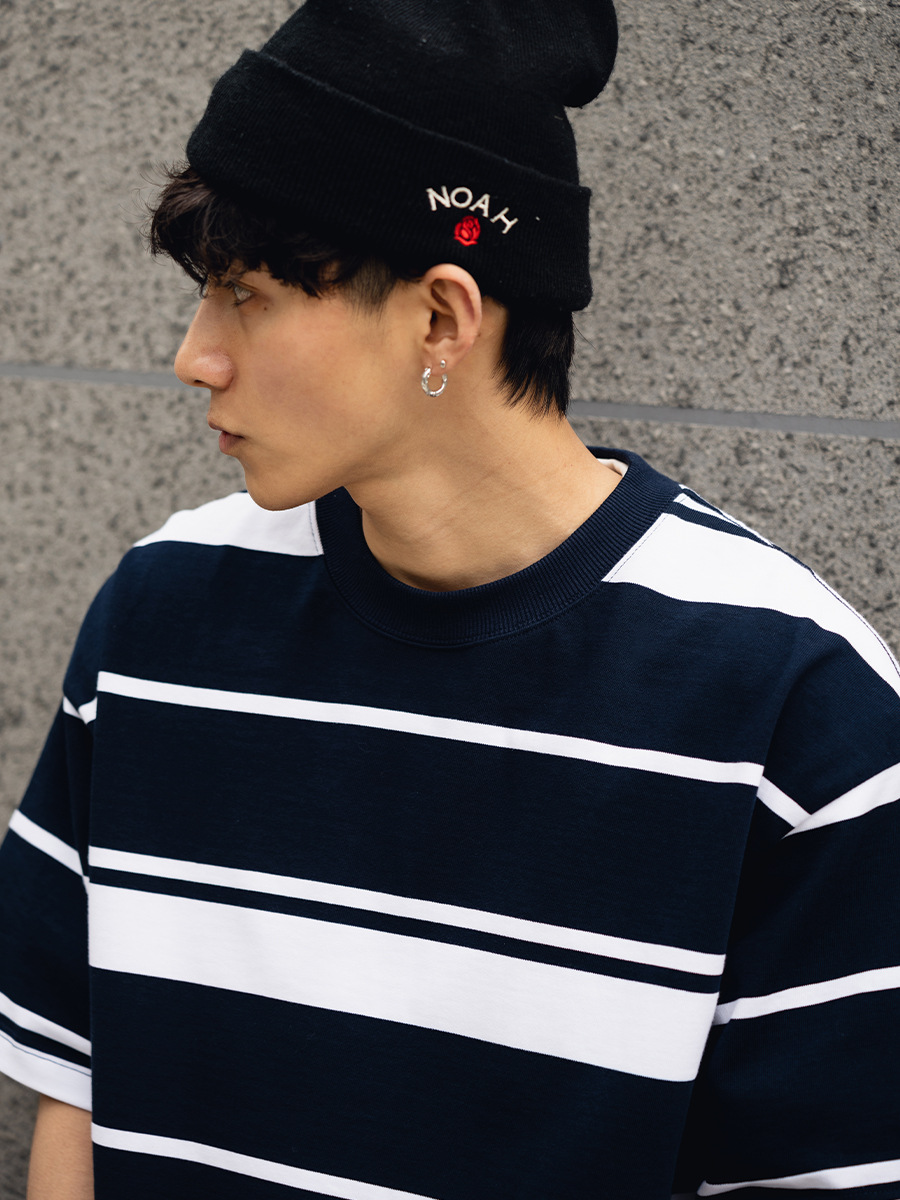 メンズファッション ボーダー柄 半袖Tシャツ 男女兼用