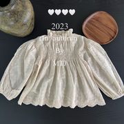 【2023秋新作】韓国風子供服 女の子男の子 ブラウス長袖シャツ