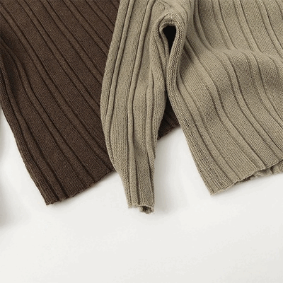 MTINY☆2024秋冬 ハイネック無地ニットインナーシャツ肌理のある