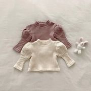 2024秋冬 ベビー用無地長袖インナーシャツ