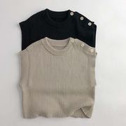 【2024秋新作】韓国風子供服 ベビー服 キッズ 男女兼用 お出かけ ベスト ニット 重ね着でき