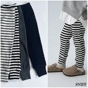 CHUNZ☆2024秋冬　ボーダーOR無地リブインナーパンツ☆90~150cm