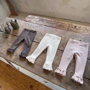 2025春新作 INS風ベビー女の子無地フリル付きフレアレギンス
