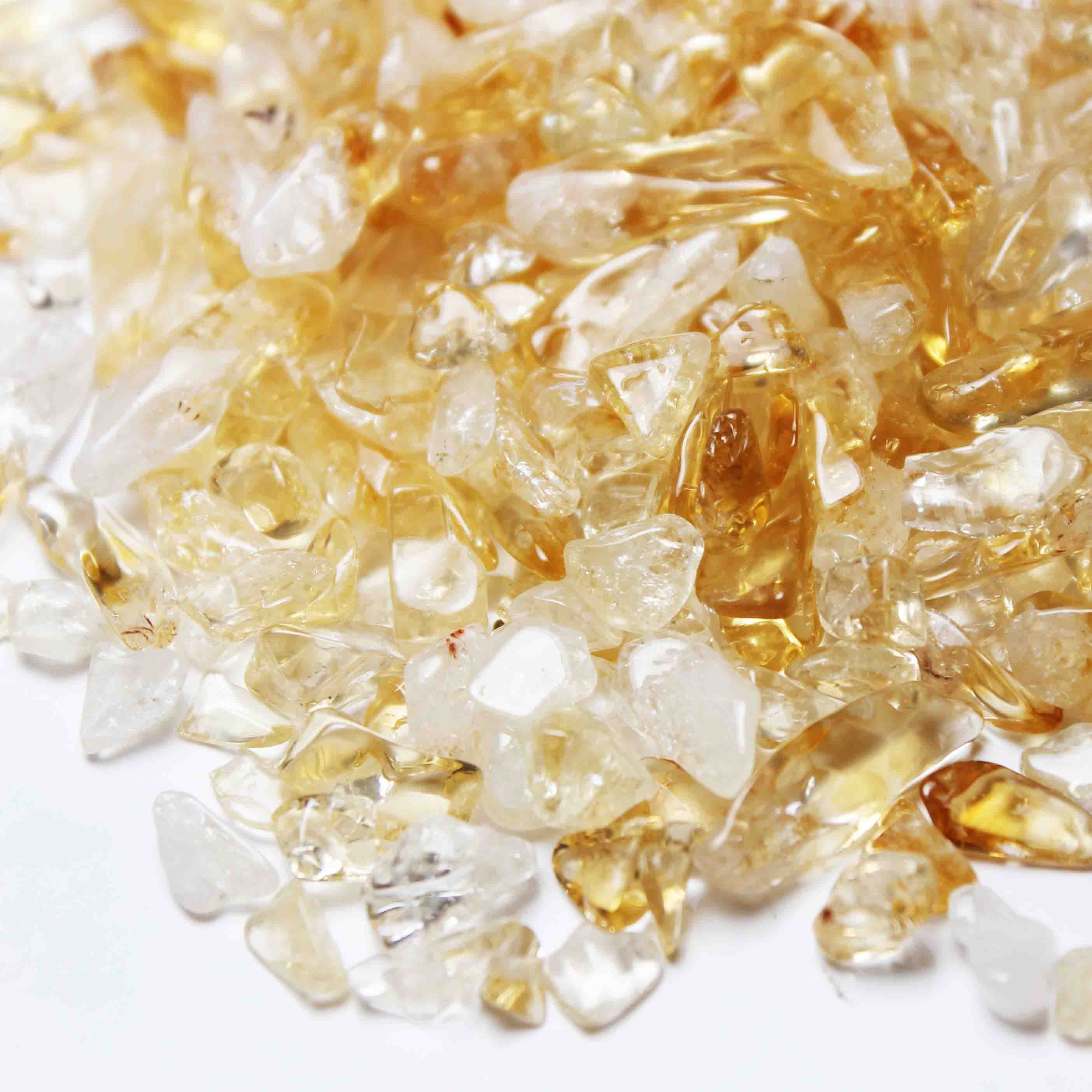 【さざれ 1kg　穴なし】シトリン浄化　風水　5-7mmストーンチップ　金運ビーズ 国内発送