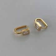 FANGzq☆【高品質】S925 シルバー 925 silver925 長方形ジルコン付きイヤリング