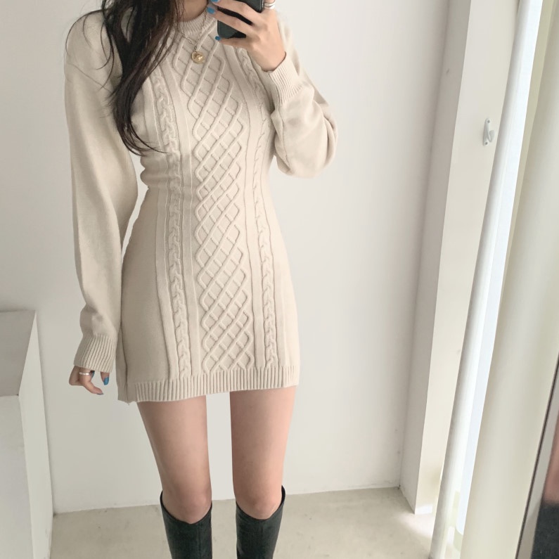 韓国風レディース服 ファッション 純色 ワンピース セクシー系