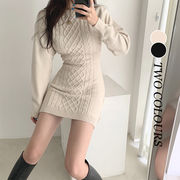 韓国風レディース服 ファッション 純色 ワンピース セクシー系 無地 インナー