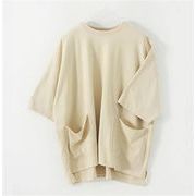 ブームが巻き起こる  半袖 大きなポケット メンズ 上着 tシャツ トップス こうもり袖 アメリカ式