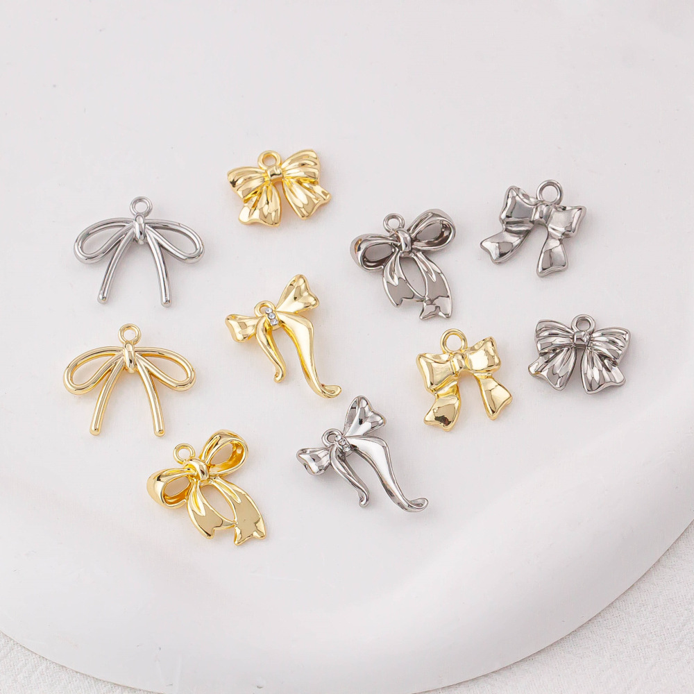 デコパーツ ピアスパーツ ボウタイ リボン結び ハンドメイド材料 チャーム クラフト バタフライモチーフ