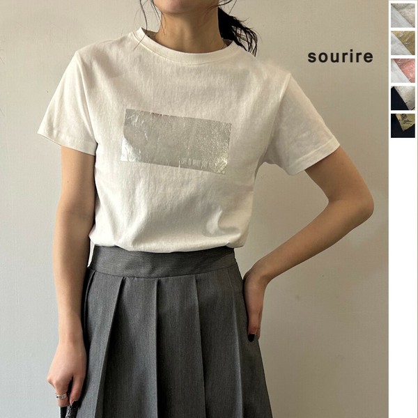 【2025新作】綿天竺コンパクト箔プリントTシャツ