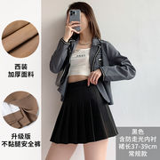 ブラックハイウエストショートスカート クロッチ付き XS【しわ対策】