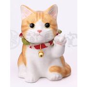 ★開運招福　薬師窯招き猫★　お目出度い「縁起の置物」【うちの招き猫(とら・子猫)】