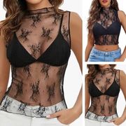 レディースセクシーレース  メッシュシャツ インナー用セクシーベスト110021