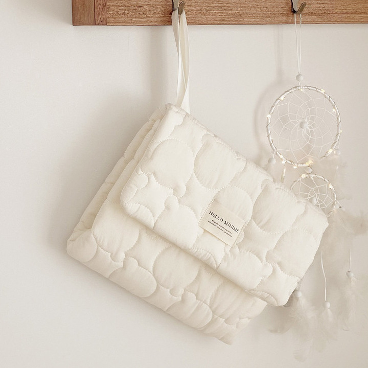 防水ベビーマット　熊キルティング　オムツ替えシート　簡単収納　韓国ベビー用品