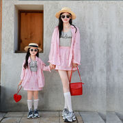 2025新品★子供服&親子服　ピンクシャツ+スカート　セットアップ★90~140cm/M