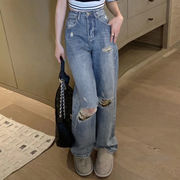 【日本倉庫即納】 ダメージデニムレディースクラッシュデニム