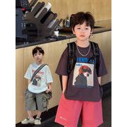 【2025夏新作】韓国風子供服★キッズ服★半袖Tシャツトップス ★カジュアル2色 90cm～160cm