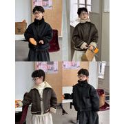 【2025秋冬新作】韓国風 子供服  キッズ シープ調 スエード風アウター  コート   90-160cm