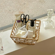 限定SALE 25年新作登場 北欧風収納 化粧品 お菓子 小物整理かご インスタ映え 多機能ハンドメイド編みかご