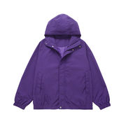 メンズ シンプル 秋新商品 防風フード付き ジャケット ダークパープル S