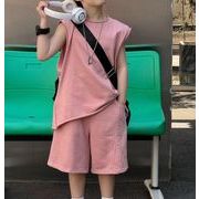 【2点セット】2025春夏新作 子供服  ベビー服  アパレル    袖なし  タンクトップ+ショットパンツ   男の子