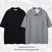 メンズファッション 無地 半袖 ポロシャツ 男女兼用 ストリート系 トップス 春夏 2025新作★全2色