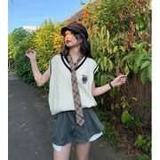 ニットベスト　 Vネック 　制服 　 セーター 　レディース 　スクールベスト　無地　通学