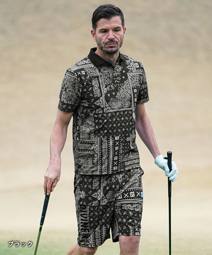 DIVINER GOLF】ペイズリー柄ポロセットアップ メンズ ポロシャツ