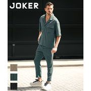 【セットアップ】楊柳 5分袖スキッパーシャツ+アンクル丈パンツ 2点セットアップ／Joker
