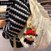 DIY蜂蜜小犬のぬいぐるみ人形の新型キーホルダーかわいいバッグのストラップです
