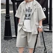 【2点セット】2025春夏新作 子供服  ベビー服  アパレル    半袖  コート+ショットパンツ   男の子