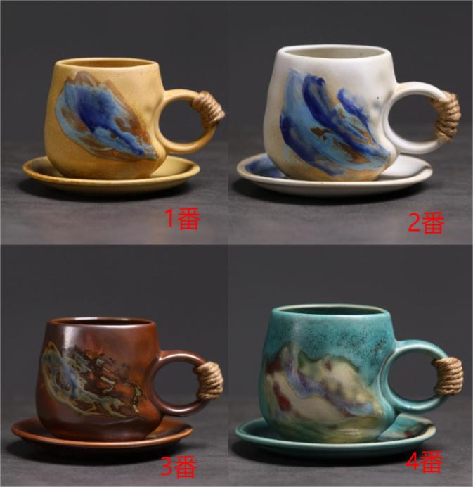 マグカップ＆ソーサー セット - 和風 デザイン 陶器 ギフトボックス