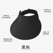 レディース 女性用 日よけ帽子 サンバイザー サイズ調節可能 ブラック