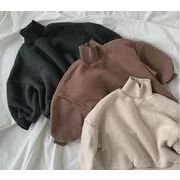 冬新作アパレル★子供服★男女兼用長袖トップス★ハイネック無地スウェット