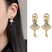 かわいい バレリーナピアス 女性人気 バレエアクセサリージルコン バレエを踊る ピアス バレエ用品