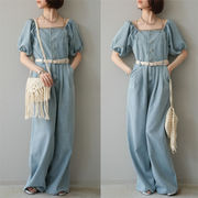 2025年INS 春夏 新作　おしゃれ  chic ファッション  デニム オールインワン/サロペット ベルト付き