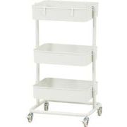 高さが調整できるワゴン マルシェ オフホワイト 45066