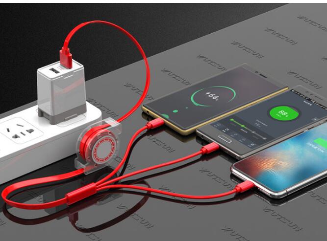 iPhoneケーブル Type-Cケーブル Micro USBケーブル 3in1充電ケーブル ストラップ式 急速充電ケーブル