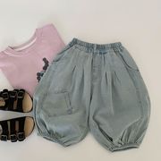 2025春夏子供服 シンプル ショートパンツ 韓国風 キッズ服 ボトムス ジーンズ デニムパンツ[90~140cm]