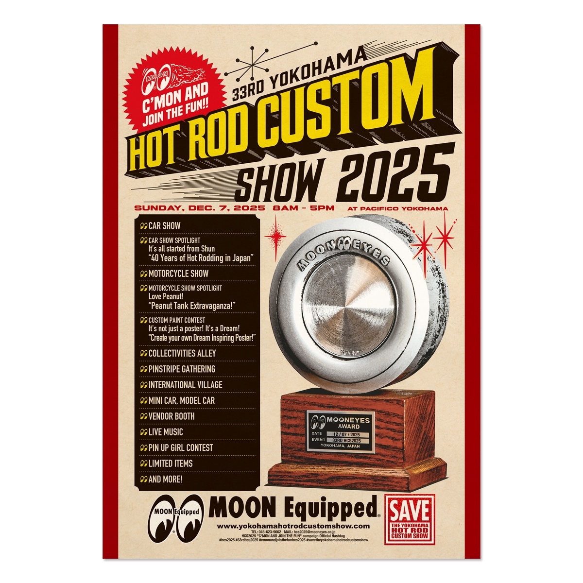 33rd YOKOHAMA HOT ROD CUSTOM SHOW 2025 フォト ポスター ムーン